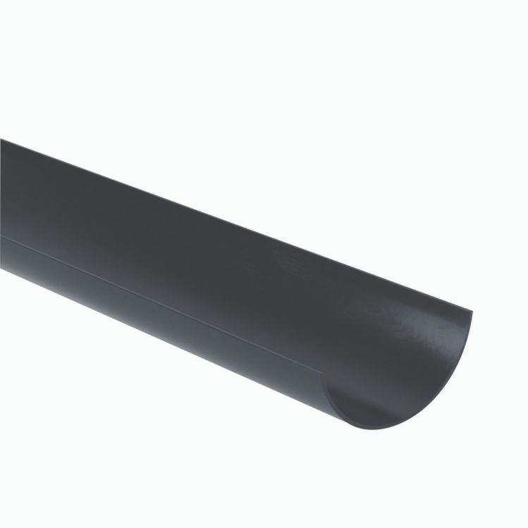 BR42B BLACK 4M HALF ROUND GUTTER 112MM