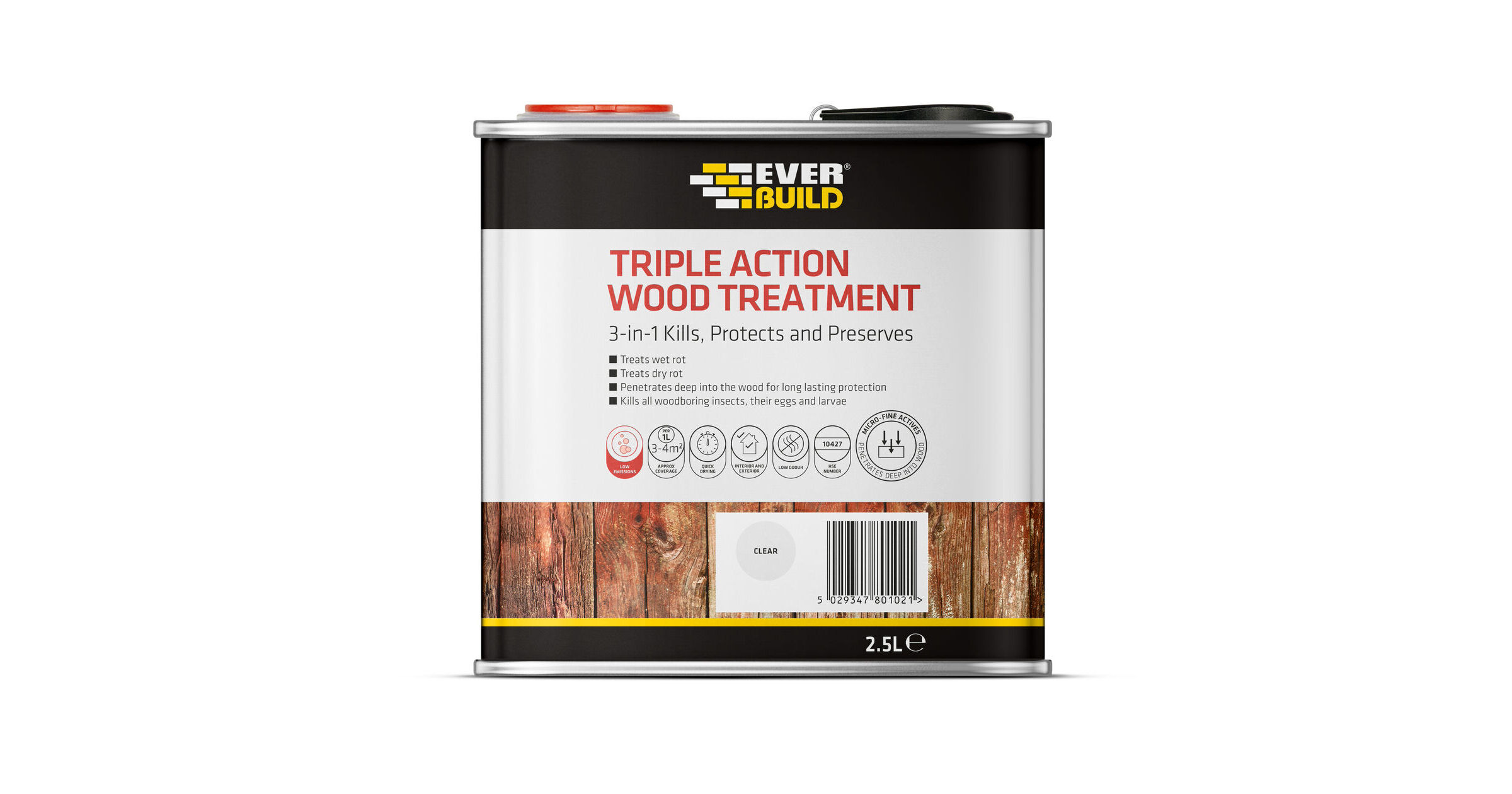 2.5L CLEAR WOODWORM & DRY ROT KILLER TRIPLE ACTION